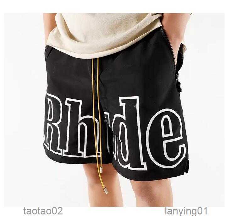 

Designer Rhude Men' Shorts Loose Letter Reflective Capris Hip Hop Casual Mens Sports Pants Fashion Street Brand Clothingn8f3, Blue