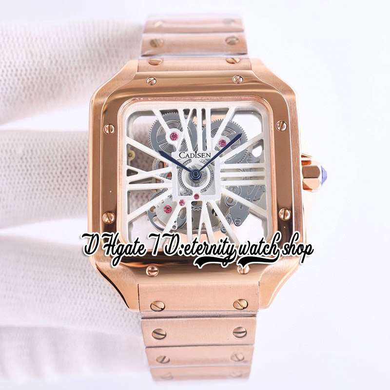 

BZF TWSA0016 Mens Watch Swiss Ronda 4S20 Quartz Analog Mechanical Skeleton Dial White Roman Markers Rose Gold Case Stainless Steel Bracelet 2023 eternity Watches, Watch waterproof production cost