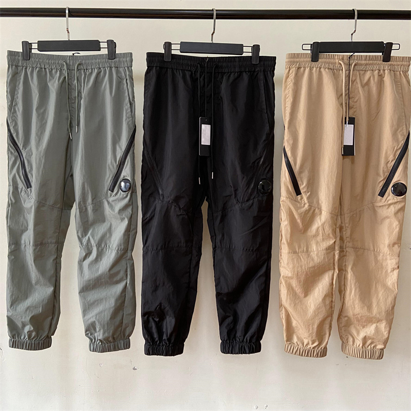 

Mens Pant Cargo Pocket Lens Nylon Sweatpant Jogging Trousers Outdoor Waterproof Tracksuit Loose Man Quick Dry Track Pants, Khaki