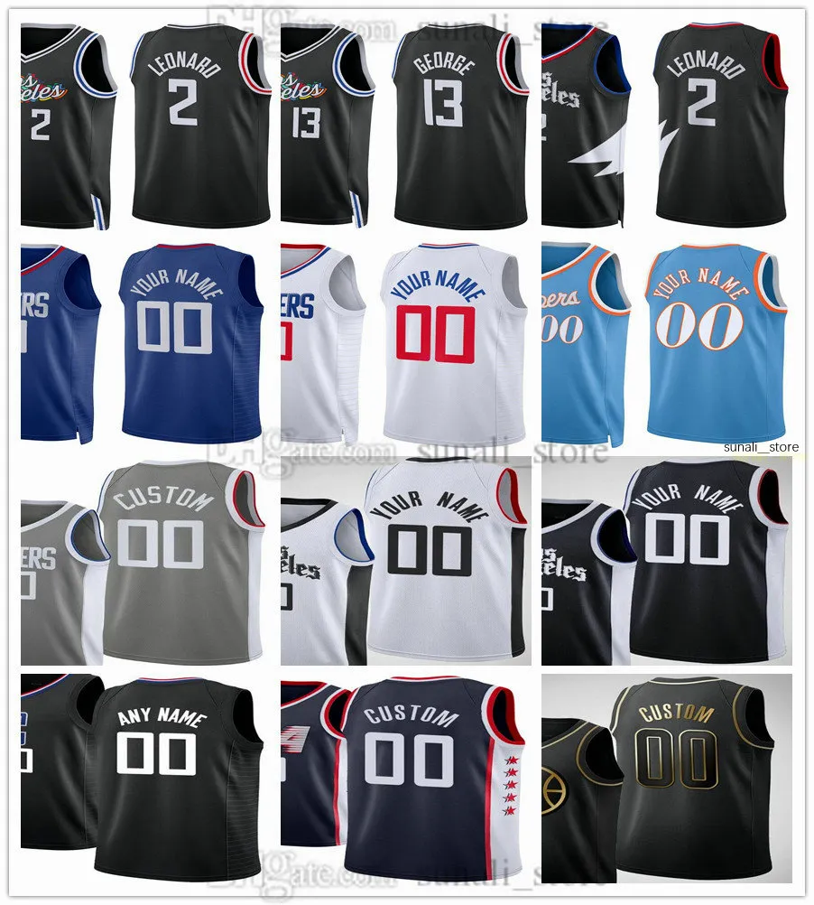 

CUSTOM LA''Clippers''Mens Kawhi Basketball 2 Leonard Jerseys Russell 0 Westbrook Paul 13 George Norman 24 Powell Marcus 8 Morris Sr. Ivica 4, Navy