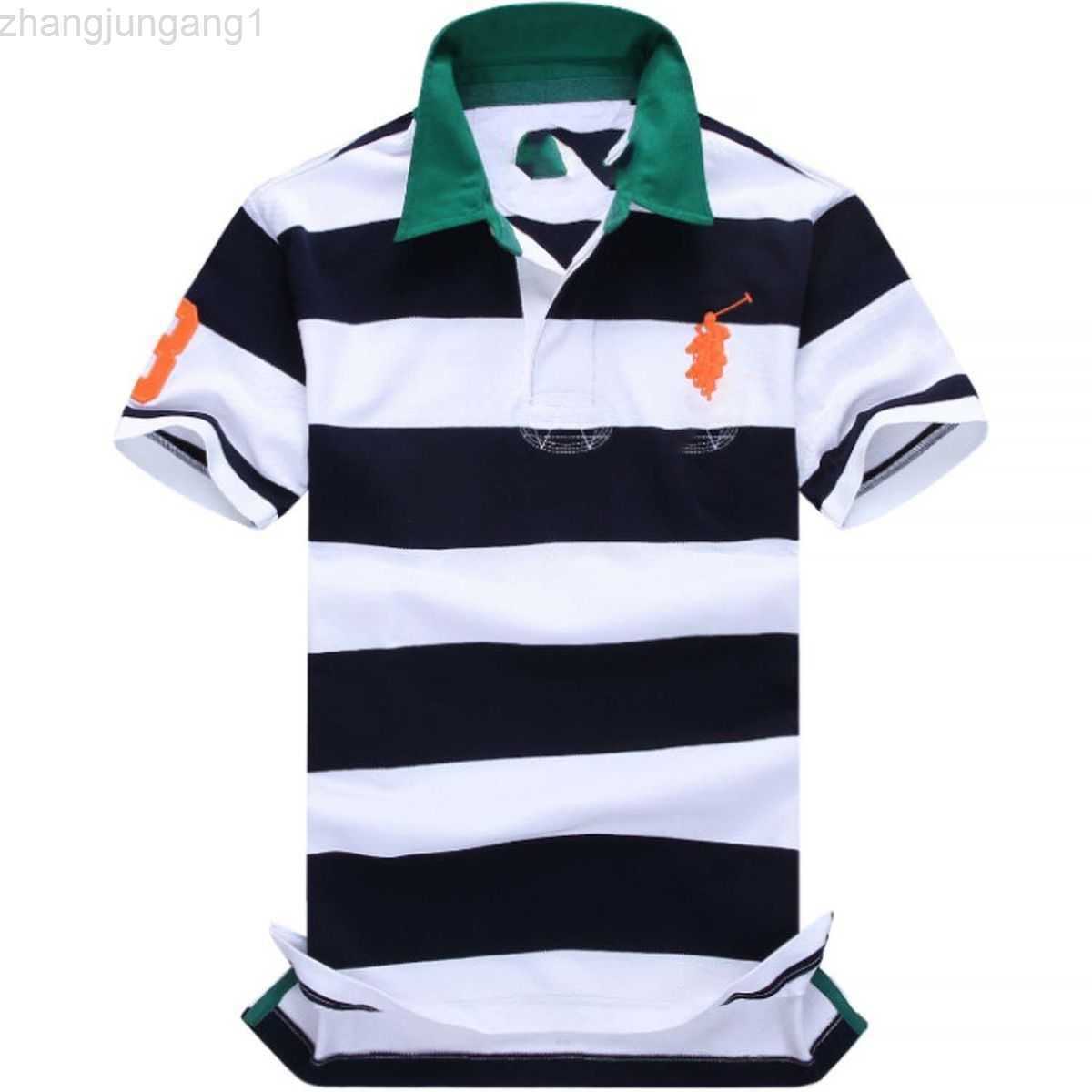 

Designet Ralphs Polos T Shirt Summer Paul Stripe Polo Color-blocking Polo Shirt Embroidered Malaysia Fashion Casual Short Sleeve Men' Wear White, Orange