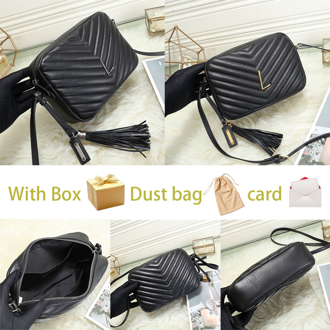 

Top 10A LOU CAMERA BAG IN QUILTED LEATHER Luxury Handbags for Women Crossbody Shoulder Bags Calfskin Wallet Thread Tassel Pendant Genuine cowhide Lady Clutch Purse, Black
