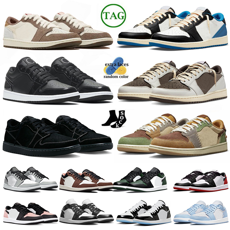 

2023 New Arrival Jumpman 1 Low Basketball Shoes Men Reverse Mocha Black Phantom 1s Year Of The Rabbit TS x Fragment Zion Williamson Voodoo Bleached Coral Sneakers, 36-45 craft inside out black