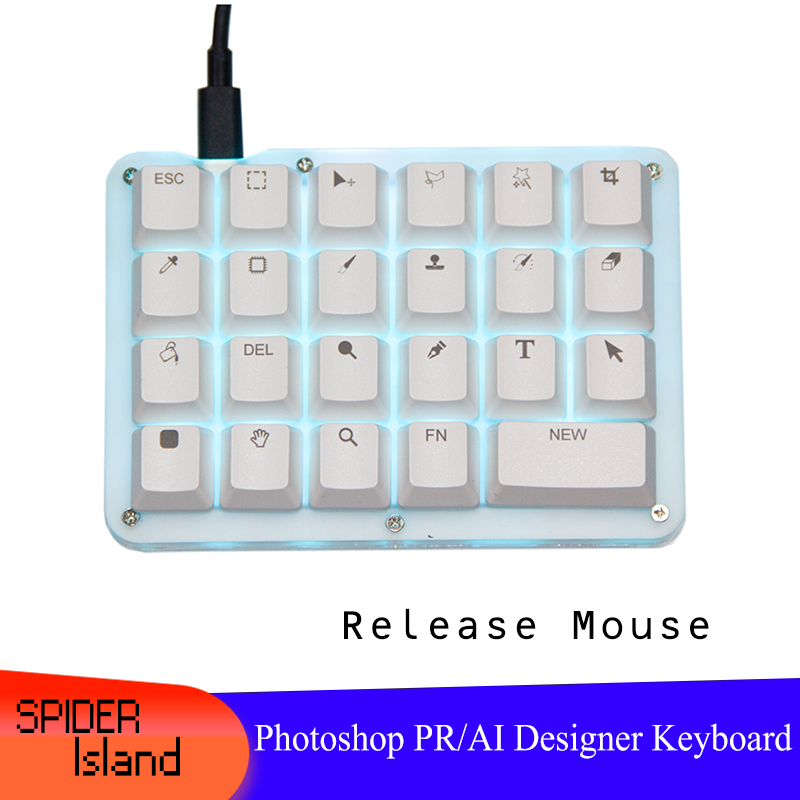 Photoshop Keyboard Macro Mechanical Keyboard For Designer Drawing Keypad Programmable Macropad USB C Keycaps Red switch-image-850145435