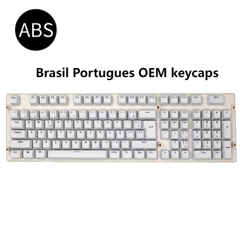 Brazilian Portugues 106 Keys Keycap Abnt2 Layout For Gaming Mechanical Keyboard OEM Backlight Double Color Injection Key caps-image-849877496