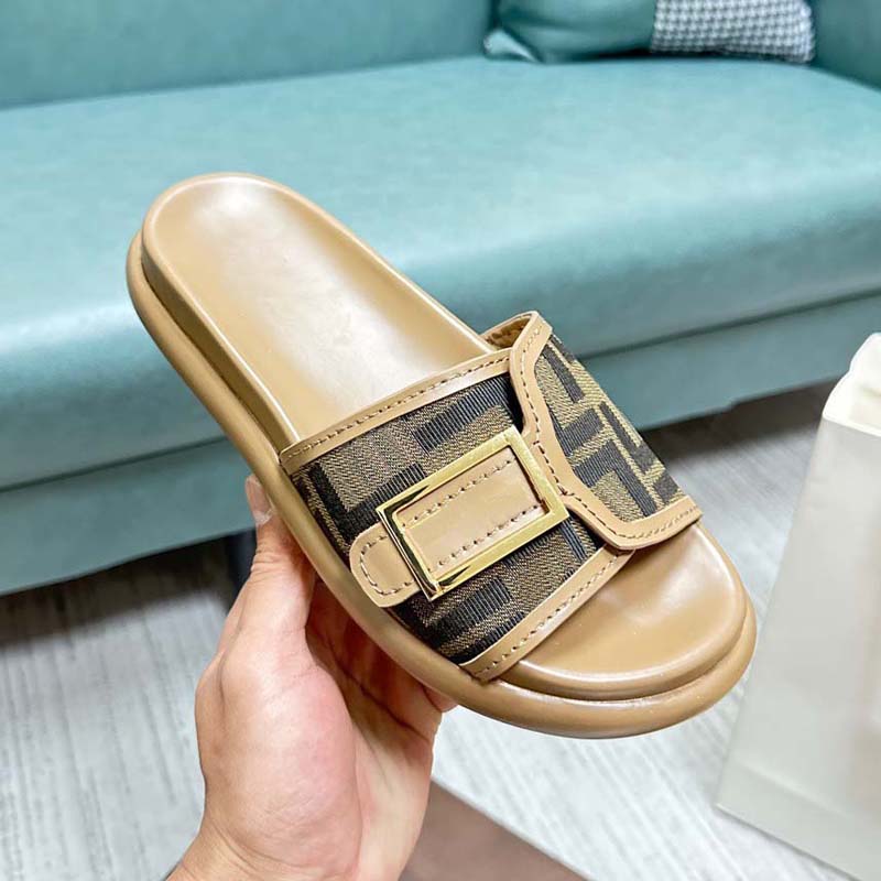 

Summer Ladies Slippers Brand Designer Sandals Fashion Versatile Leather Casual Comfort Flip Flop slides, #3