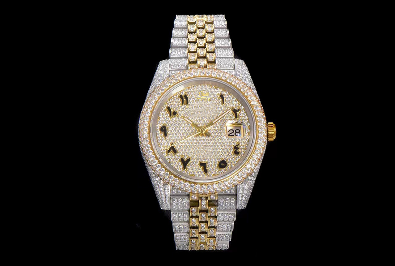

Watch Men's Business Full-automatic Mechanical Watch Full Diamond 2300 Rhinestone Inlaid with Never Falling Diamond Sapphire Anti-scratch Lens Deep Waterproof, Colour 8