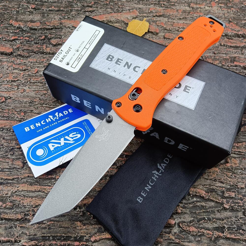 

Benchmade 537 Bugout AXIS Folding knife Grivory fiber handle D2 Blade Pocket/Survival/EDC Knives 537GY C07 Tactical BM 535 485 9400 940 15080 484S-1 knifes