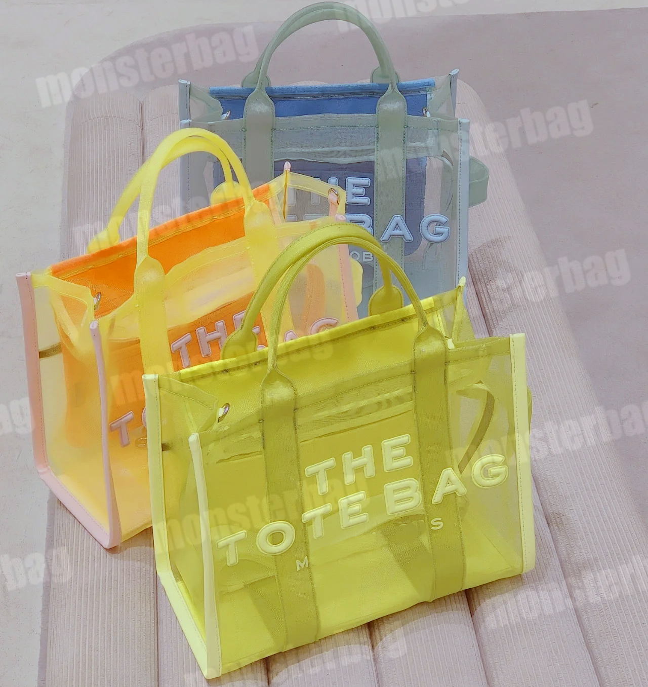 

Totes The Mesh Tote Bag Beach Totes Marc Designer Summer Bags Top Quality Luxury Shoulder With Strap Handbag Casual Travel Spring Shopping Women, Color 5 (medium)