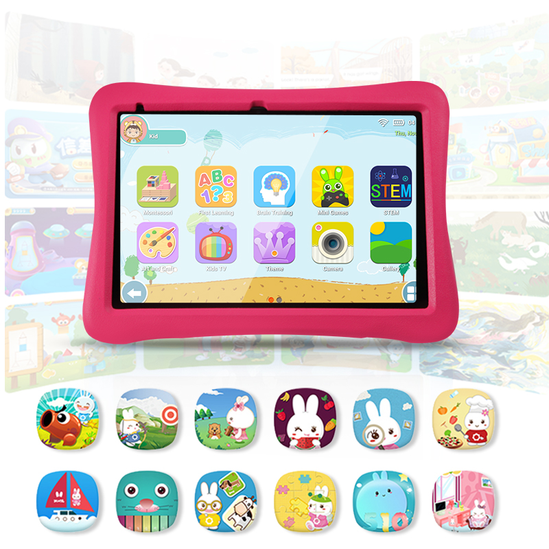 

QPS 10 Inch Kids Tablet pc Android 11 1280*800 HD Ouad Core Wifi 2GB 32GB Children Tablet for Kids Study with Holder 6000mAh, Blue