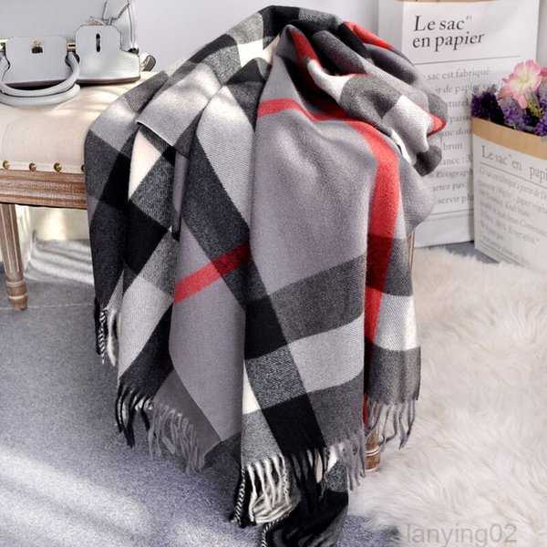

High quality 100% cashmere scarf fashion classic plaid printed cashmere scarf ultra soft thermal cashmere scarf 190*70cm13RG
