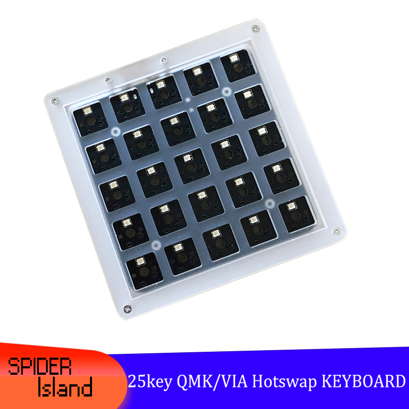 QMK VIA Keyboard 25 Key Mechanical Programmable Programming Macro Keypad 5x5 Shortcut RGB light Custom keyboard PS Office-image-849924884