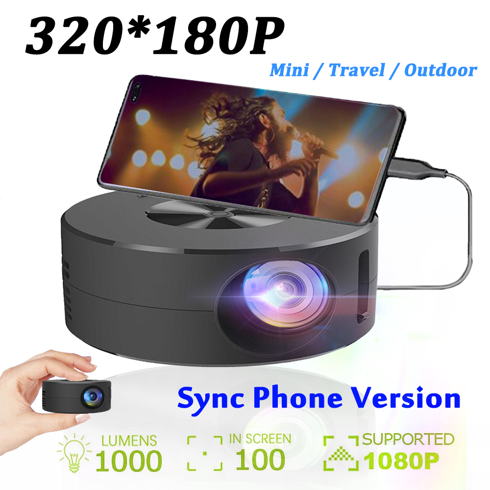 

Mini Projector Screen 180P 4K Wire Projector Phone 360 Home Theater Cinema Video USB C Smart Tv Box Movie Portable For XIAOMI