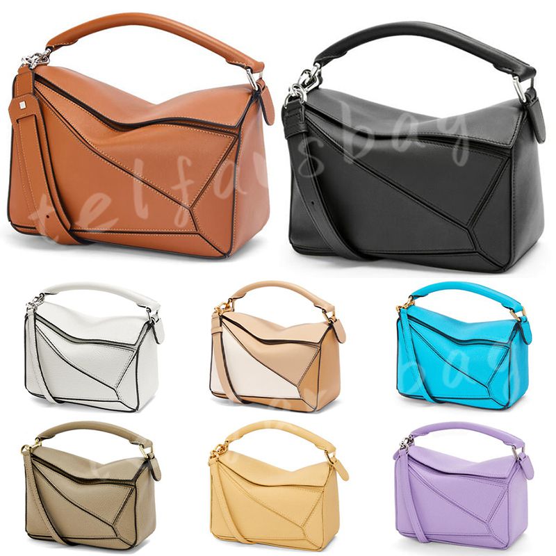 

Fashion Puzzle Bag in Classic Leather Designer Geometric Lines Hobo Tote Luxury Women Single Portable Diagonal Zip Closure Crossbody Clutch Shoudler Bag Wallet, 15