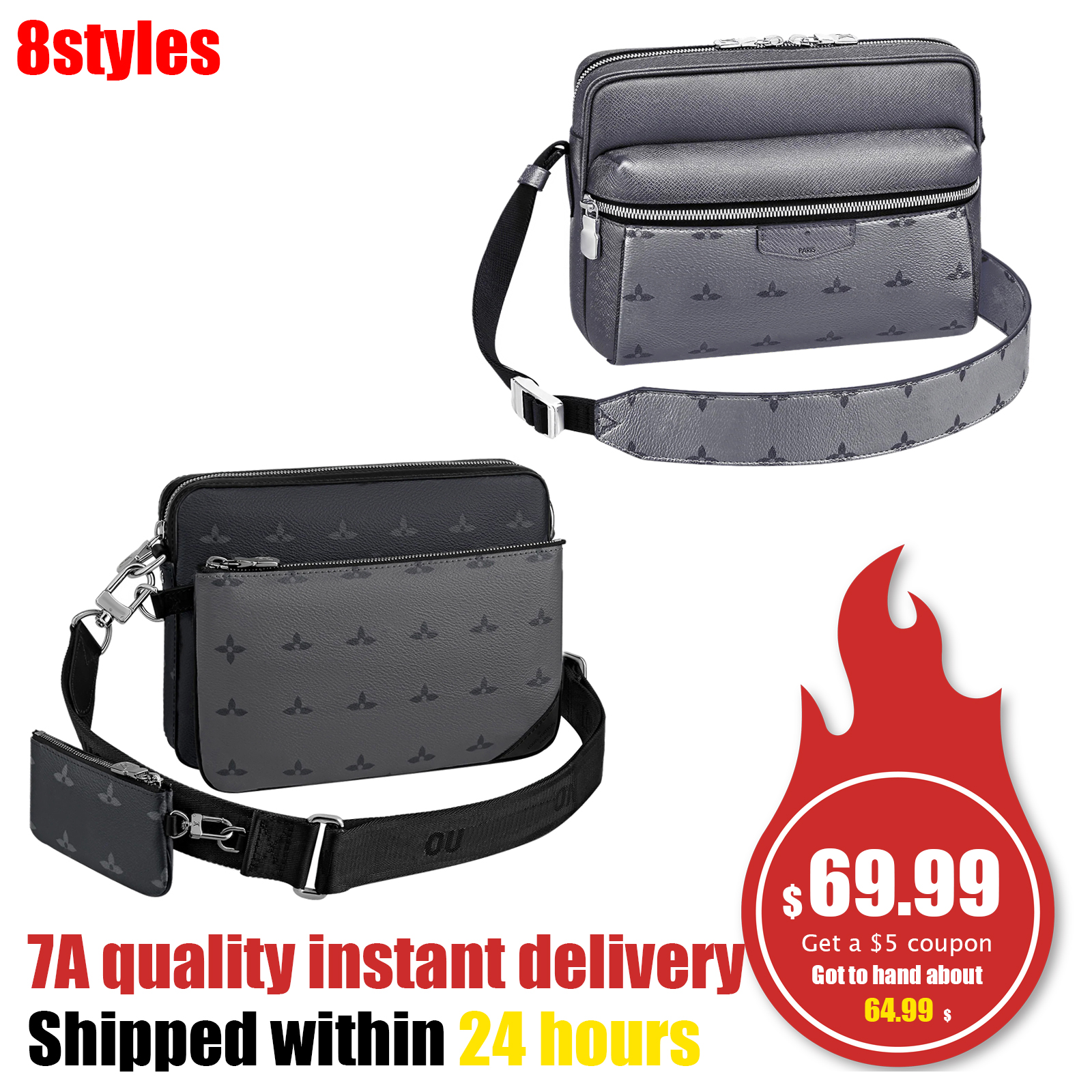 

M69443 Luxury Designer Man louvis Shoulder Bags Messenger Women crossbody tote bag handbag mirror quality trio outdoor sports gym pochette leather clutch M30830, 2-mon0gram