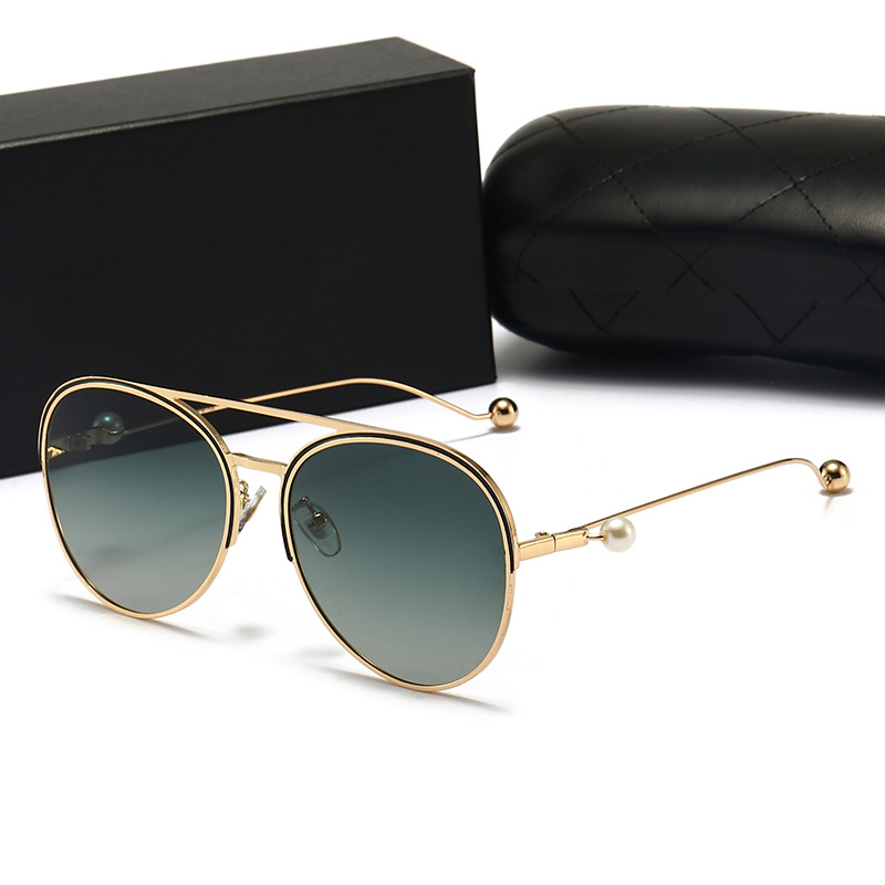 

Niche designer round frame glasses Sunglasses women's 2023 fashion metal frame style glasses UV400 protective lenses