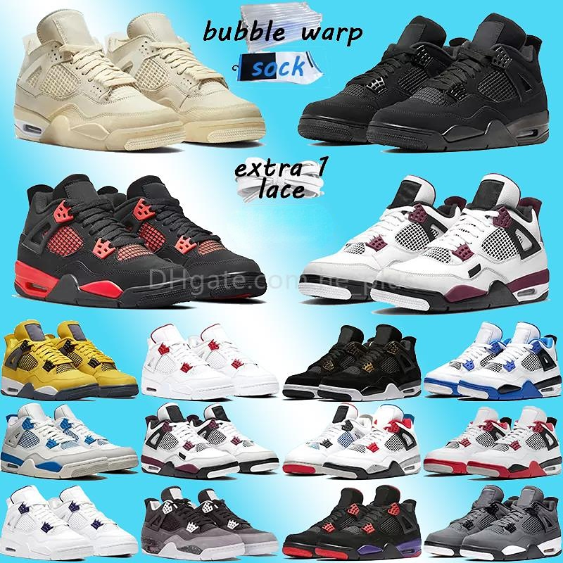 

Running shoes 2023 new Men Women jumpman4s Basketball Shoes Sail UNC Black Cat 4s Dark Marina Blue Yellow White Oreo Mocha mens trainer, # 4
