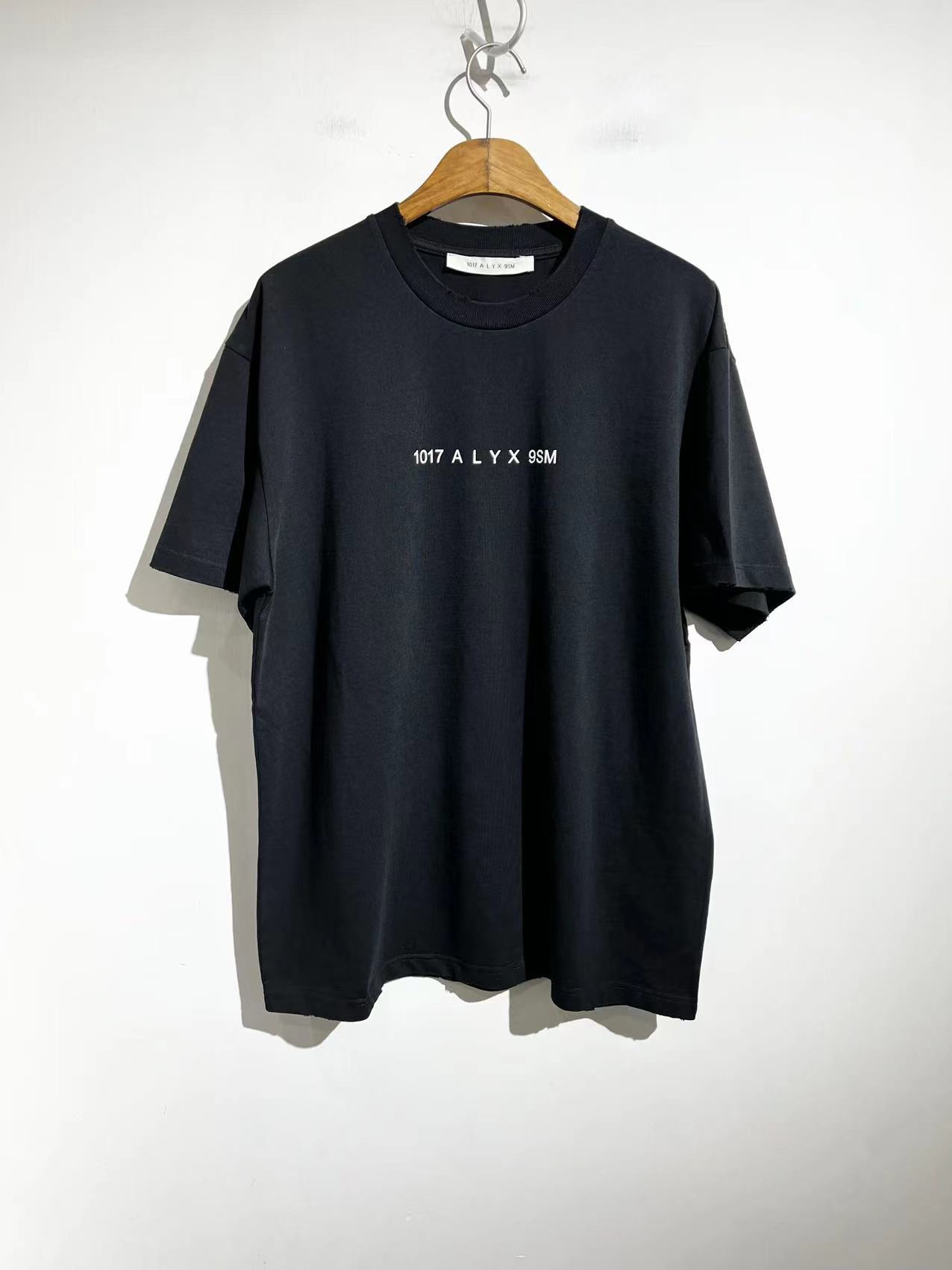 

ALYX T-shirt Men Women 1:1 Embroidered Letter ALYX Short Sleeved Shirt, Black