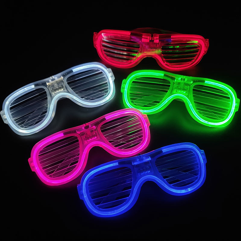 LED Light Up Toy Flashing Eyewear Shutter Glasses Bar Evening Party Rave Toys Halloween Supplies Stage Decorative Props Glow Toys-image-481029205