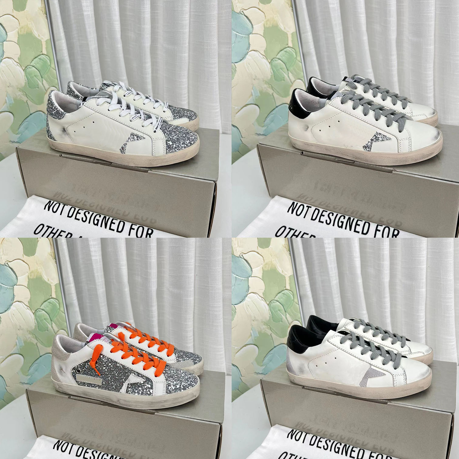 

Italy Designer Sneakers Super Star Casual Shoes Golden Sequin Sneaker Classic White Do-old Dirty Trainers Women Men Leather Shoe, 17