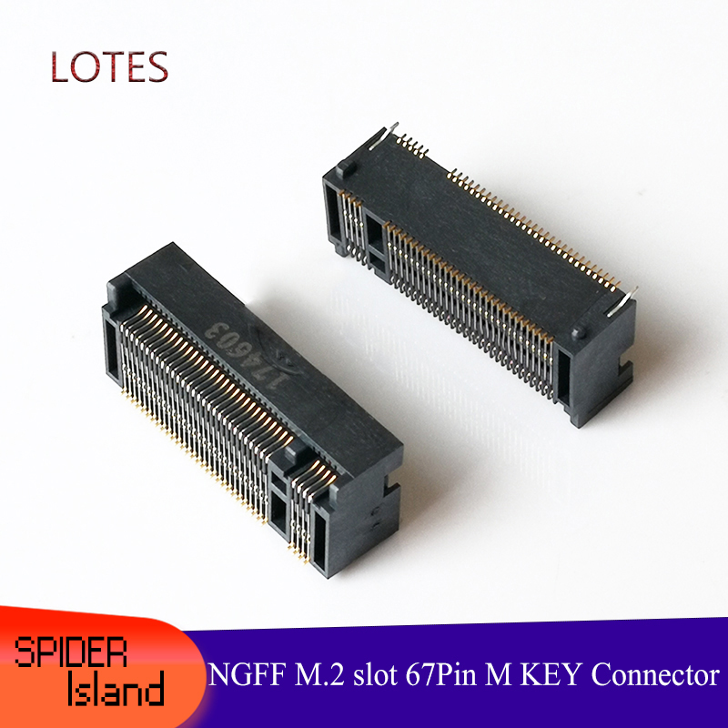 New Original NGFF M.2 slot 67Pin M KEY Height 8.5H SSD Drive SMT Connector Adapter APCI0164-image-850145798