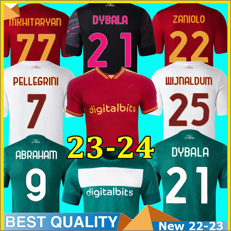 

22 23 24 DYBALA soccer jerseys ABRAHAM WIJNALDUM 2022 2023 Legacy Kit ZANIOLO PELLEGRINI KLUIVERT SMALLING football shirt maillot Camiseta maglia RoMAs Men Kids kit