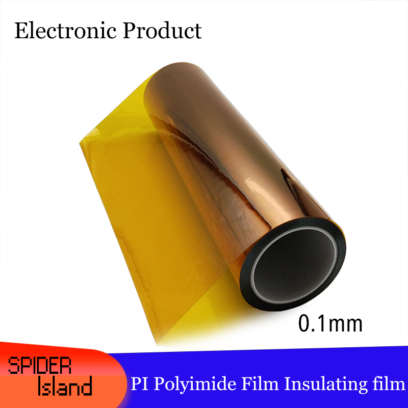 0.1mm Thickness PI Polyimide Film Gold Film Gold Finger 25meter Brown High Temperature Film KAPTON Film Non-adhesive 1-6cm Width-image-850145350
