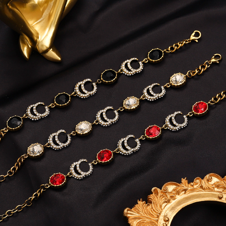

Luxury Steel Seal Chains Bracelets Fashion Women Multicolor Gemstone Bracelets Designer Love Bracelet Couple Premium Jewelry Classic Design Accessories Gift