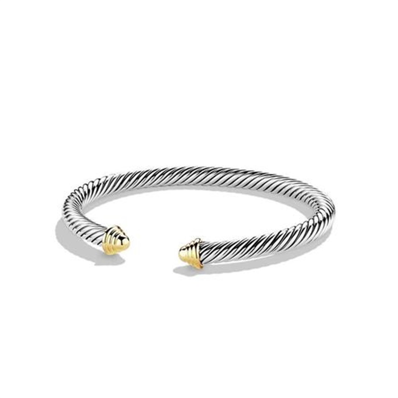 

Womens bangle pearls head luxury men bracelet homme father s day gifts plated silver twisted helix wire pulsera cuff cable designer bracelets ZB026 E23