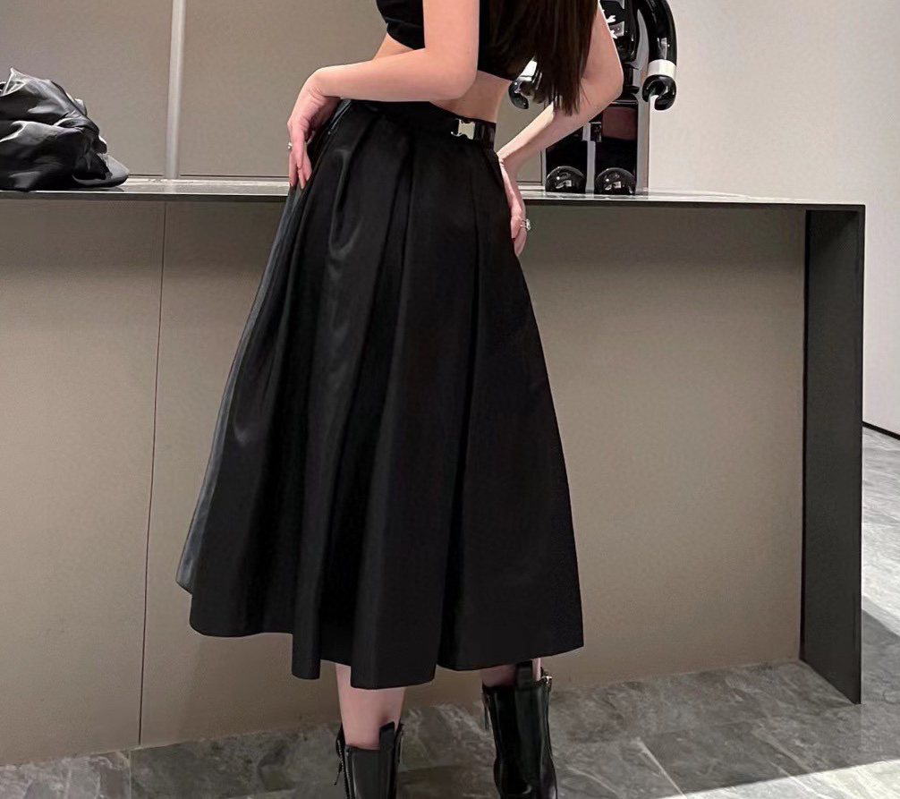 Designer womens dress fashion re-nylon Casual Dresses summer super large skirt show thin pants party skirts black Size S-L