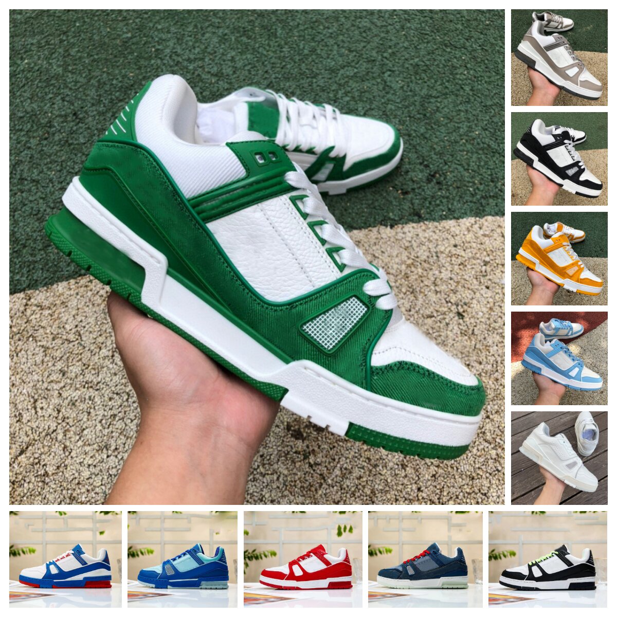 

Mens Tracksuits Designer Sneakers Classic Men Trainer Casual Shoes Vintage Platform Trainers Yellow Denim Monograms White Orange Shoes Rubber Canvas Leather Snea, G015