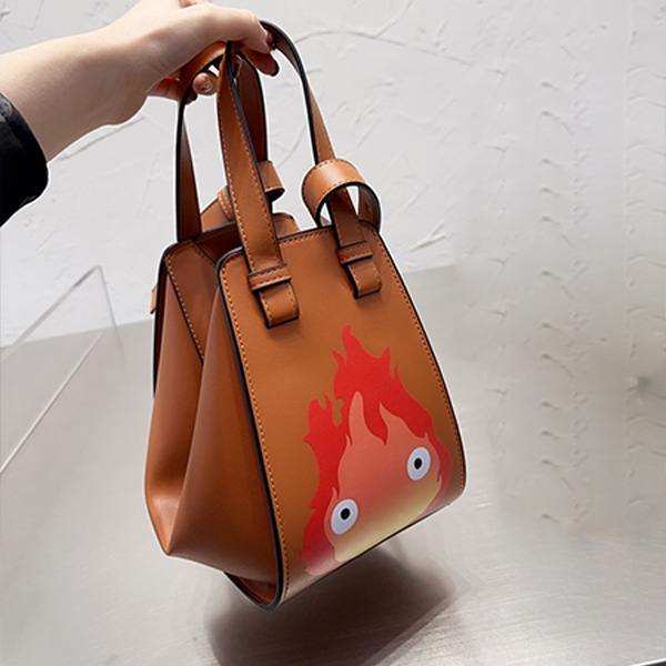 

Howl's Castle bags Calcifer handbag Ghibli bag crossbody bag new Cartoon totes bags lo crossover flame tote bag hobos pillow coal ball fire purse, Brown