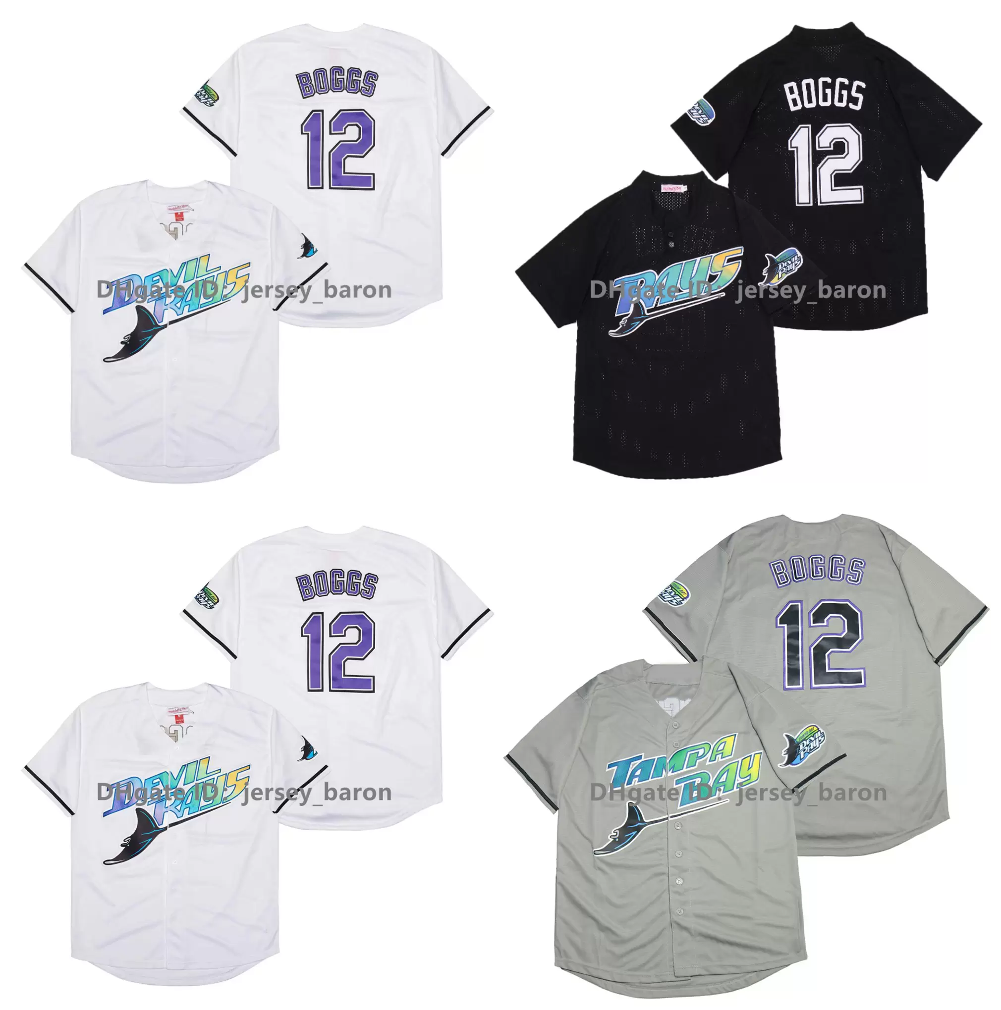 

CUSTOM Vintage Devil Rays Baseball Jersey 12 Wade Boggs 33 Jose Canseco 3 Evan Longoria 5 Wander Franco 29 Fred McGriff Tony Saunders 39 Her, Kids size s-xl