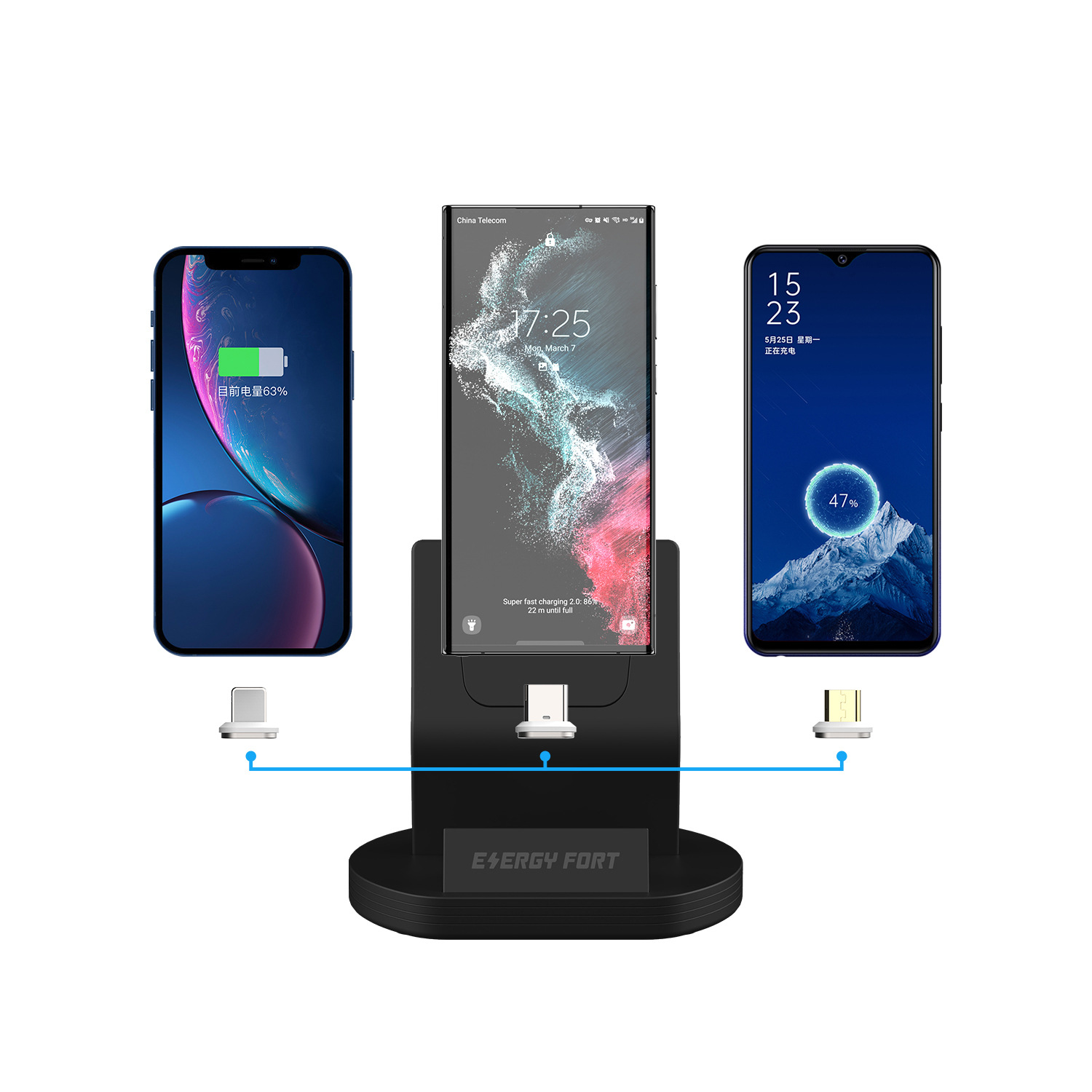 Magnetic Charger Dock Staiton for Samsung Galaxy S22 Ultra S21 S20 Z Flip Stand Super Fast Charging Mobile Phone Wireless Holder-image-849909714