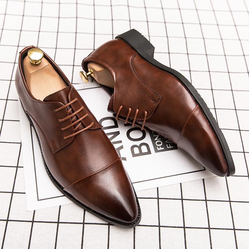 

Men Dress Pointed Derby Shoes Luxury Business Social Suits Quality Handmade Fashion Wedding Shoes for Man 2023 New Formal Shoes