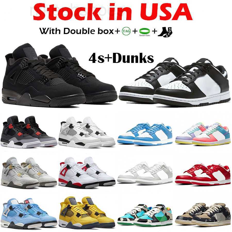 

Fast Delivery 4 4s Men Basketball Shoes Mens Womens Black Cat University Blue Dunks White Black Panda Local Warehouse Designer Sneakers, Stock china seafoam