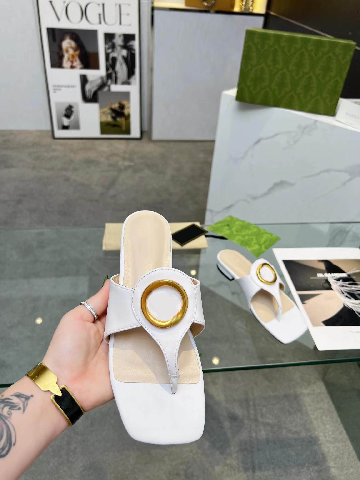 

Fashion designer style women sandals summer flat bottom beach sexy letter beach flip-flop casual slippers 35-43 with box, Color5