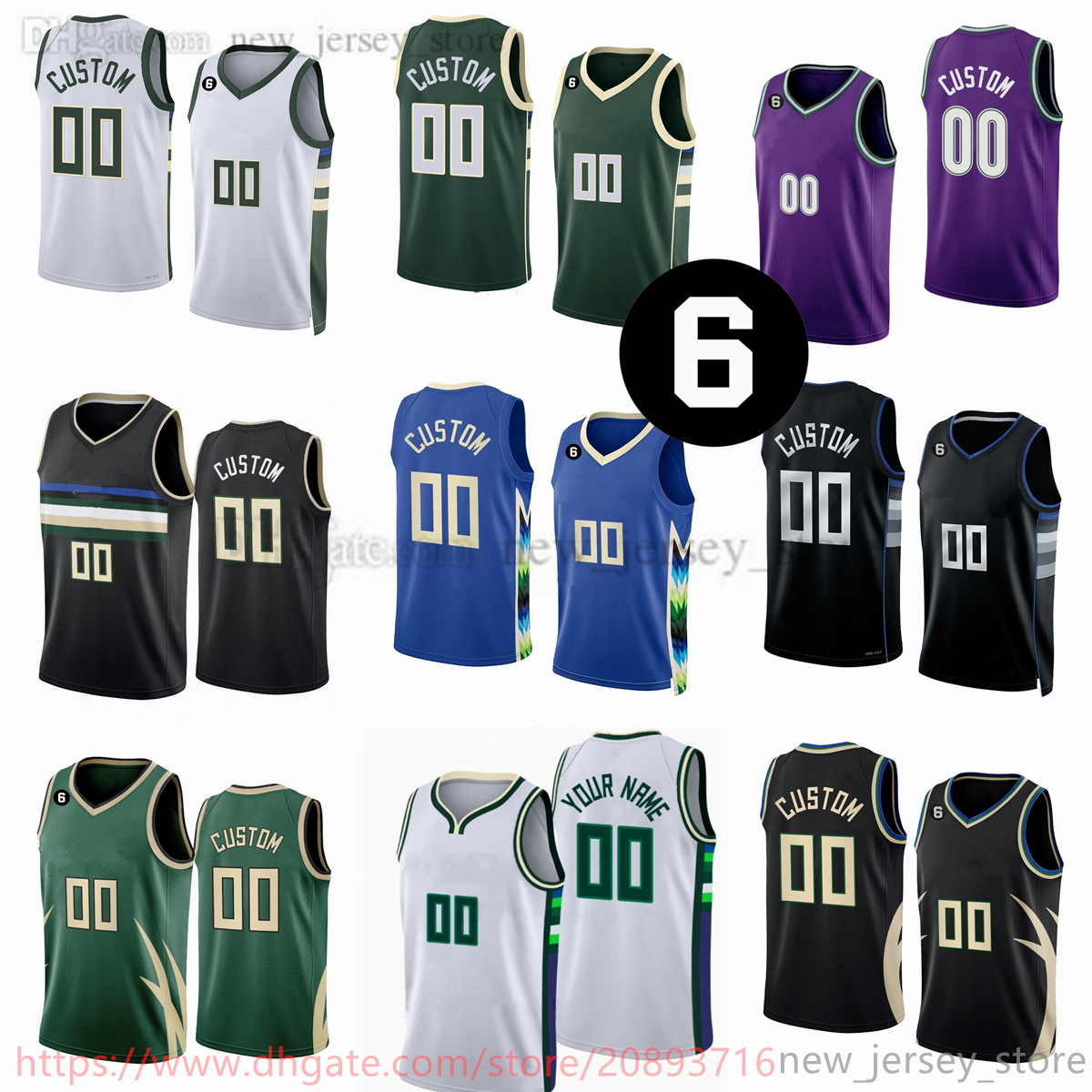 

Custom 2022-23 New season Printed Basketball Jerseys Add 6 patch Green Blue purple White Black Jerseys. Message Any number and name on the order, Printed + 6 patch (with team logo)