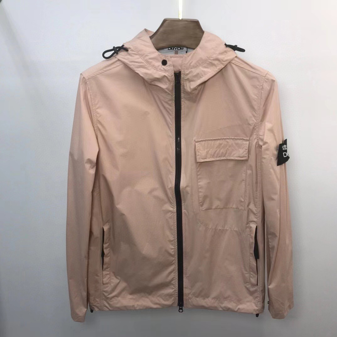 DUYOU Mens Jackets Windbreaker Zip Hooded Sunscreen Outerwear Hip Hop Designer Coats Armband Fashion Spring and Autumn Waterproof Parkas Size M-2XL