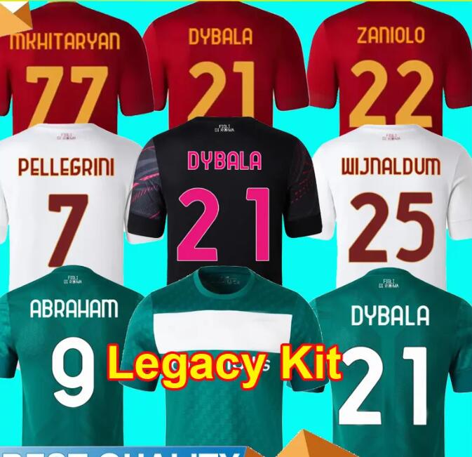 

22 23 DYBALA soccer jerseys ABRAHAM WIJNALDUM 2022 2023 Legacy Kit ZANIOLO PELLEGRINI KLUIVERT SMALLING football shirt maillot Camiseta maglia RoMAs Men Kids kit, 22 23 home