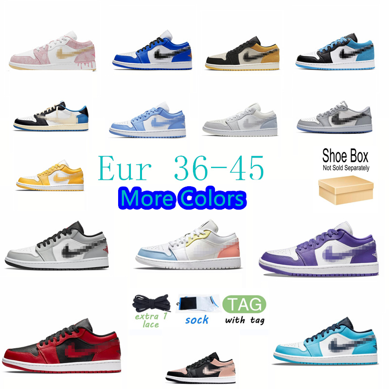 

Jumpman 1s Low Basketball Shoes UNC University Blue Jorden Hyper Royal Court Purple Light Smoke Grey Pine Green Shadow Reverse Bred Sports Men Women Sneakers with Box, 34