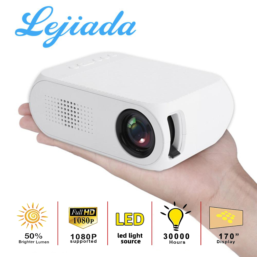 

YG320 LED Mini Portable Projector 3.5mm Audio 600 Lumens Support 1080P HD Playback HDMI USB Home Media Player