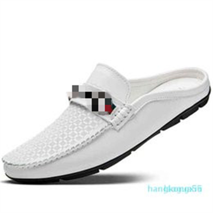 Sandales Pantoufles Homme Nouvelle Mode Première Couche Peau De Vachette Casual Demi Chaussures Mâle Dos Nu Mocassins Chaussures Hombre Dos Ouver