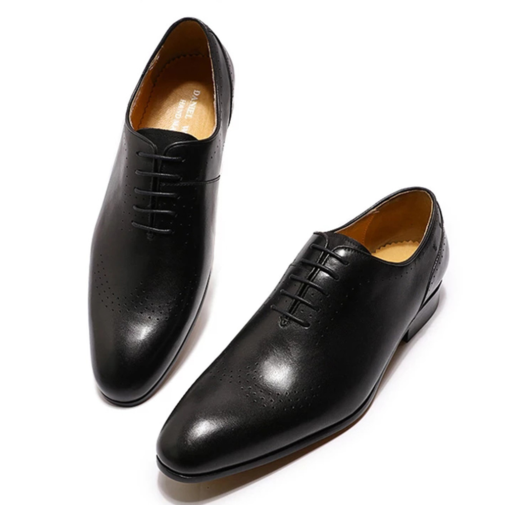 

Italian Brown Black Oxford Mens Dress Shoes Genuine Cow Leather Formal Business Lace Up Wedding Dress Footwear Shoes for Men