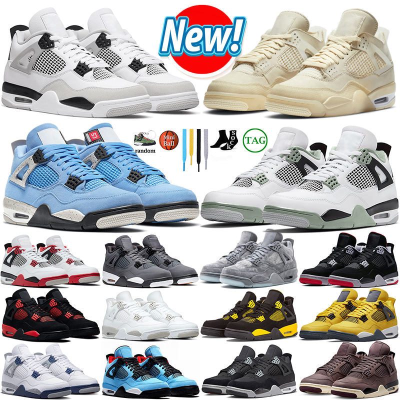 

Jumpmans 4s Retro 4 Outdoor Shoes Military Black Cat Midnight Navy Pine Green Red Blue Thunder Cement Violet Ore White Oreo Kaws Seafoam Sail Trainer Sports Sneakers