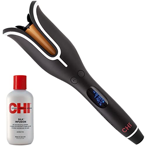 

CHI Spin N Curl Curling Iron and Chi Silk Infusion Kit, Black (Packaging May Vary)