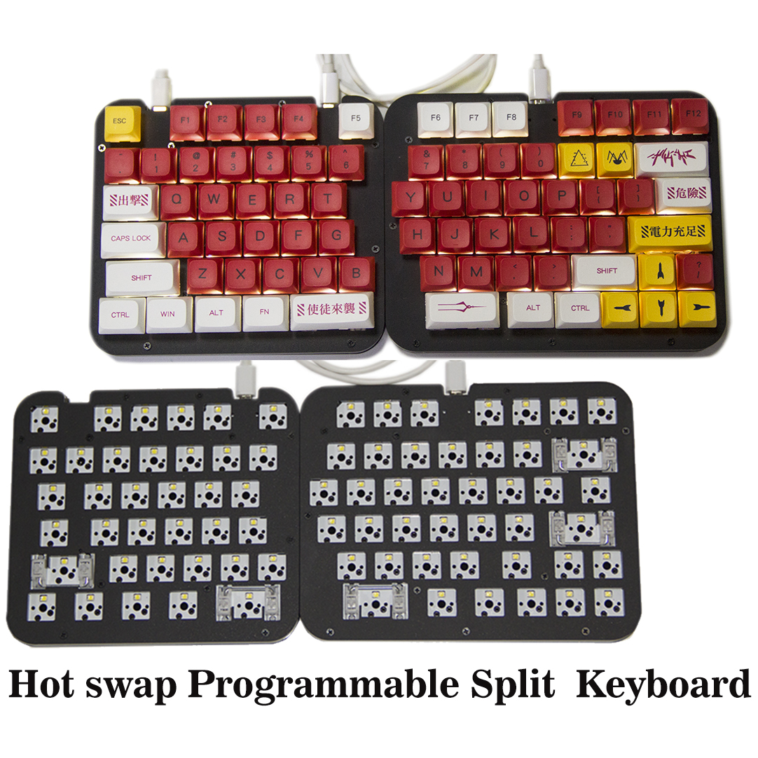 Split Keyboard Macro Pad Programmable Gamer 78Key LED Hot swap Keypad without keycap Programming support 3pin 5Pin Switch Gaming-image-850146058