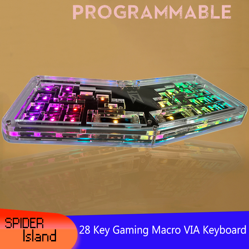 New 28 Key VIA Keyboard For GD1B-DJMAX Customize Programmable Mechanical Keypad DIY QMK Firmware Macro keyboard-image-850146028