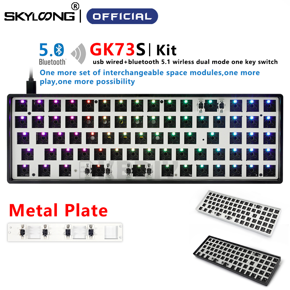 GK73 GK73S KIT Mechanical Keyboard Custom DIY RGB MX Kailh Box Switch Hot Swapping With Driver Software Program Macro-image-850145823