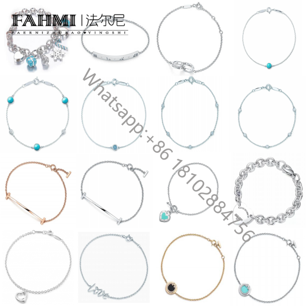 

2022 TIFF 100% 925 sterling silver bracelet love romantic personality tag light luxury INS popular accessories
